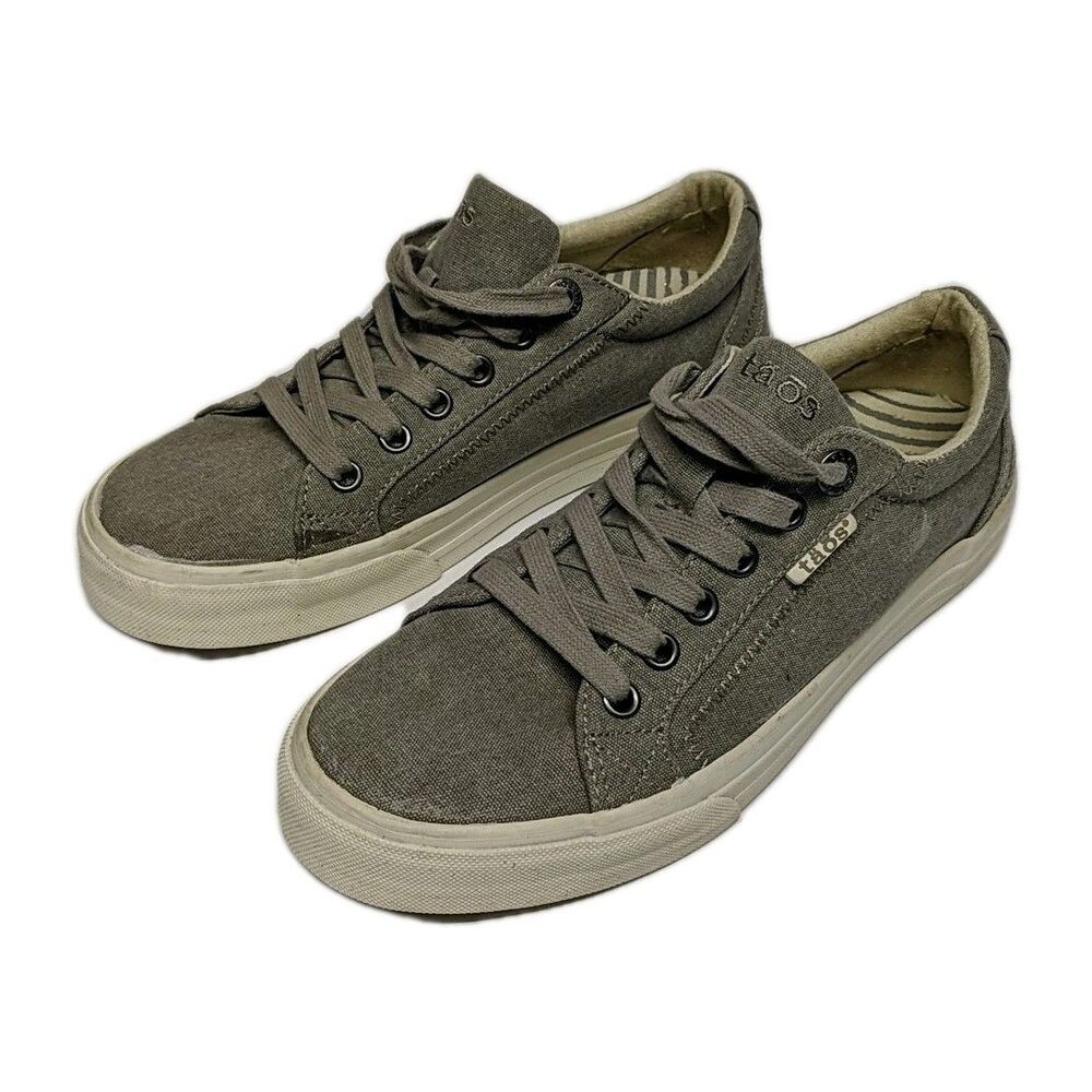 Taos Plim Soul Sneakers Canvas Shoes Gray Wash Low Profile Women 7